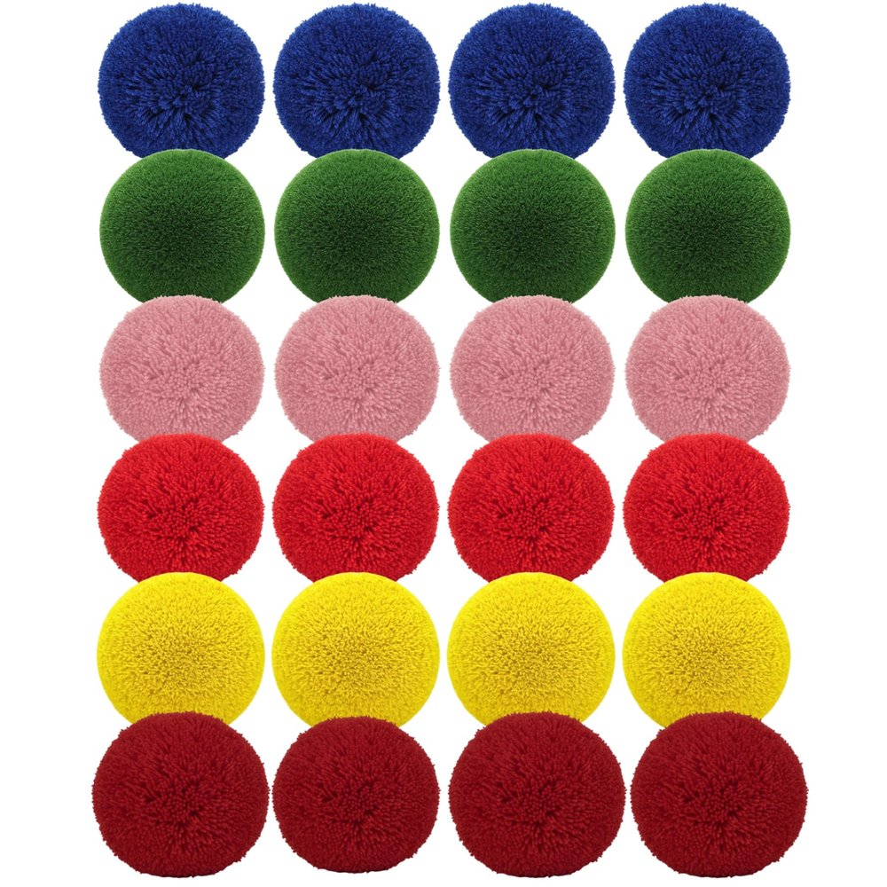 AwnsIMfreien 24-Pack Yarn Balls, 10cm/4in Fluffy Soft Dodgeballs for Kids and Adults, Safe Playground Balls for Indoor Outdoor Games, Handball, Random, Dodgeball