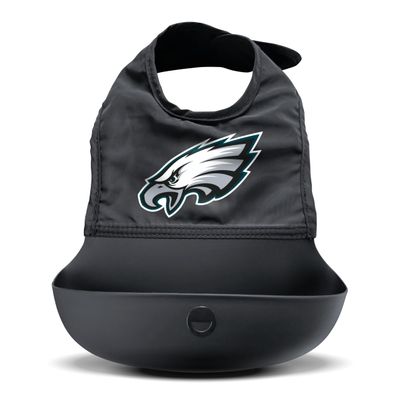 Smilo NFL Silicone Bib with Crumb Catcher - Philadelphia Eagles - Black