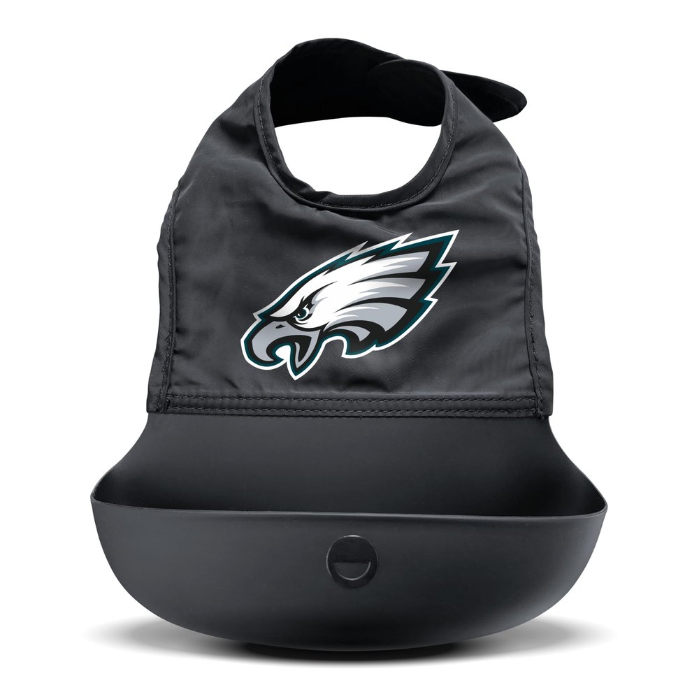 Smilo NFL Silicone Bib with Crumb Catcher - Philadelphia Eagles - Black