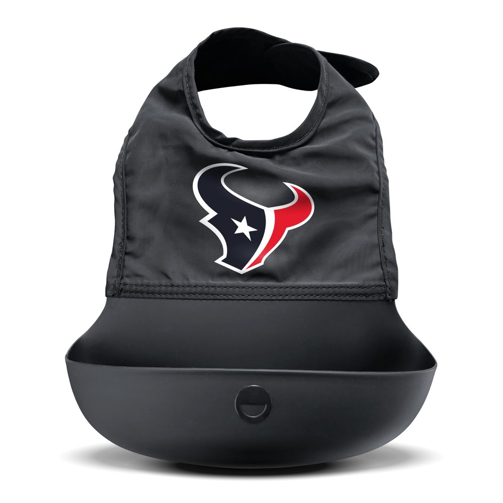 Smilo NFL Silicone Bib with Crumb Catcher - Houston Texans - Black