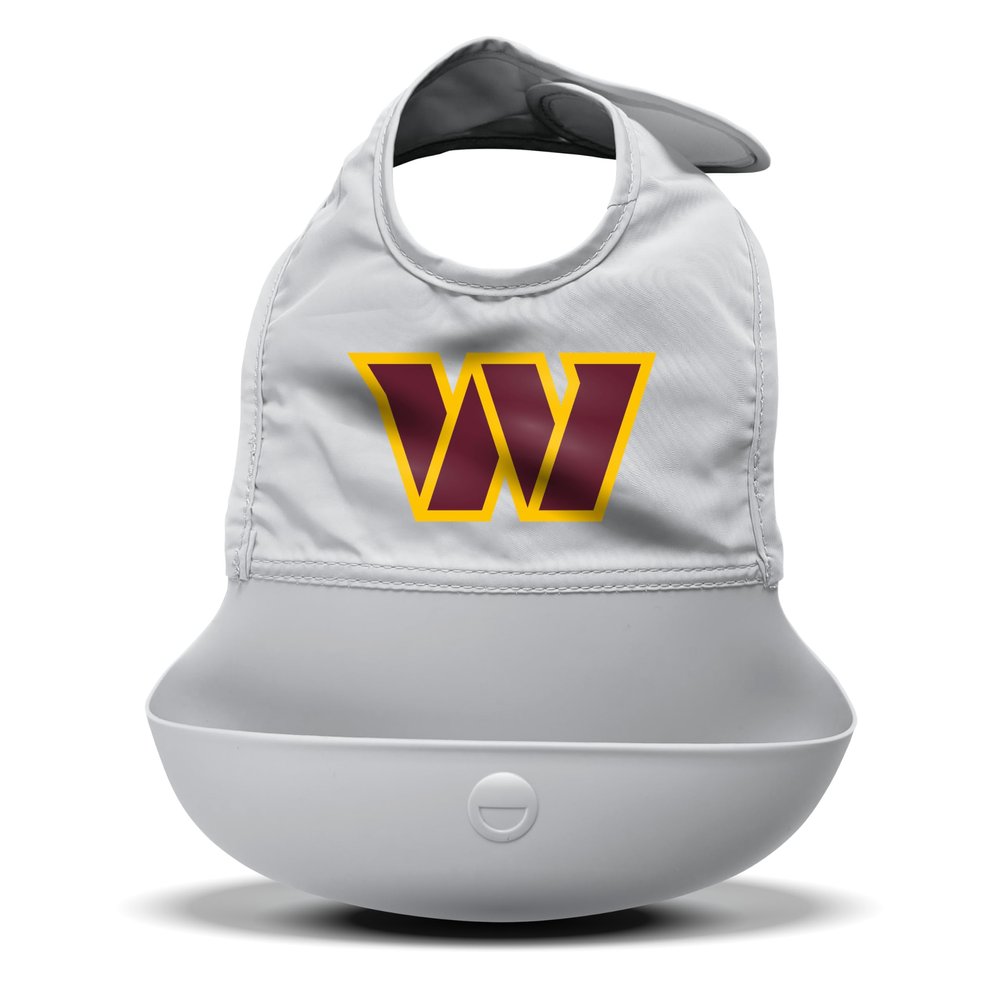 Smilo NFL Silicone Bib with Crumb Catcher - Washington Commanders - Gray