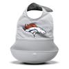 Smilo NFL Silicone Bib with Crumb Catcher - Denver Broncos - Gray view 1