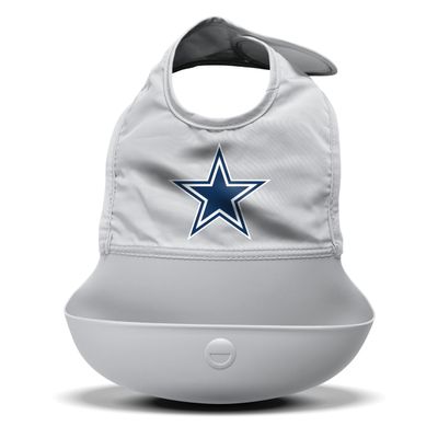 Smilo NFL Silicone Bib with Crumb Catcher - Dallas Cowboys - Gray