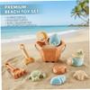 AwnsIMfreien Beach Toys for Kids, 10-piece Sand Play Set with Bucket, Shovel, Sand Truck, Hourglass & Sea Animal Molds Soft Pp Sandbox Toys for Toddlers 18 Month+, Toddler Beach view 4
