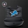 Smilo NFL Silicone Bib with Crumb Catcher - Detroit Lions - Black view 4