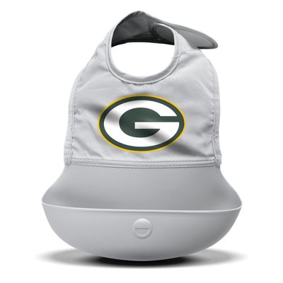 Smilo NFL Silicone Bib with Crumb Catcher - Green Bay Packers - Gray