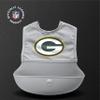 Smilo NFL Silicone Bib with Crumb Catcher - Green Bay Packers - Gray view 4