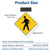 24" Solar LED Stop Sign - Flashing Pedestrian Crossing Warning Sign, Durable Aluminum Traffic Sign with Mounting Kit - Custom Sizes & Patterns Available view 3
