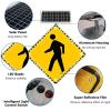 24" Solar LED Stop Sign - Flashing Pedestrian Crossing Warning Sign, Durable Aluminum Traffic Sign with Mounting Kit - Custom Sizes & Patterns Available view 4