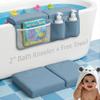 2inch Extra Thick Baby Bath Kneeler and Elbow Rest Pad Set + Hooded Towel view 1