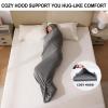 Wearable Sleep Pod Hug Blanket for Adults, Grey 360 Wrap Wearable Sleep Pod with Comfy Hoodie, Breathable Sensory Compression Sheet, Portable Adult Sleeping Sack, Travel-Friendly Home (L) view 3