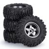 0.7" Aluminum 5-Spoke Beadlock Wheels Tires for 1/30 Axial SCX30 RC Crawler Upgrade Parts (Titanium Wheels with Tires) view 1