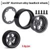 0.7" Aluminum 5-Spoke Beadlock Wheels Tires for 1/30 Axial SCX30 RC Crawler Upgrade Parts (Titanium Wheels with Tires) view 4