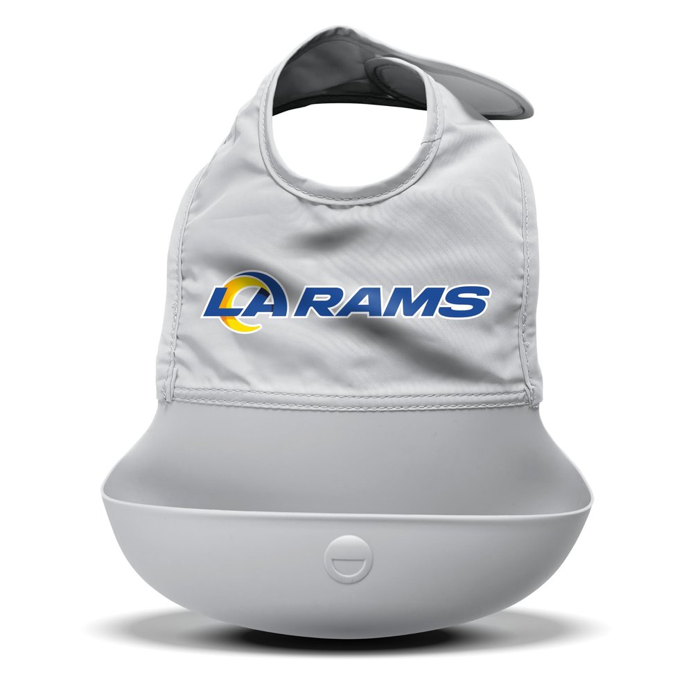 Smilo NFL Silicone Bib with Crumb Catcher - Los Angeles Rams - Gray