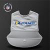 Smilo NFL Silicone Bib with Crumb Catcher - Los Angeles Rams - Gray view 4