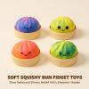 2PCS Tie Dye Dumpling Squishies Toys with Food Steamer,Colorful Squeeze Dough Fidget Sensory Stress Balls,Hand Desk Toys for Stress Relief Squishies Dumpling Gifts,Blue&Orange view 2