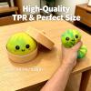 2PCS Tie Dye Dumpling Squishies Toys with Food Steamer,Colorful Squeeze Dough Fidget Sensory Stress Balls,Hand Desk Toys for Stress Relief Squishies Dumpling Gifts,Blue&Orange view 4