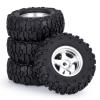 0.7" Aluminum 5-Spoke Beadlock Wheels Tires for 1/30 Axial SCX30 RC Crawler Upgrade Parts (Silver Wheels with Tires) view 1