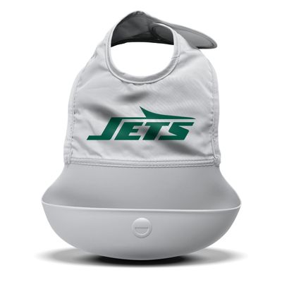 Smilo NFL Silicone Bib with Crumb Catcher - New York Jets - Gray