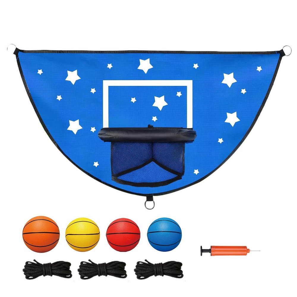 Basketball Hoop for Trampoline - Outdoor Bouncing Dunk Game Set, Kids Jump Play Hoop Kit | Active Sports Play Accessory, Indoor Outdoor Exercise Equipment for Garden Backyard Playground