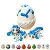 Baseball Dragon & Egg, 3Pc Winged Dragon Fidget Toy, 3D Dragon Eggs with Dragon Inside, 3D Printed Dragon Egg, Articulated Winged Dragon Fidget Toy, Sports Ball Style Dragons (3, Ice Hockey) view 1