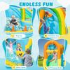 FINCOME Inflatable Water Slide, Bounce House with 2 Slide for Kids, Inflatable Waterslide Park with Splash Pool, Basketball Hoop, Ball Shooting & Water Cannon for Backyard, Outdoor, Indoor view 4