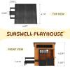 SunSwell Outdoor Playhouse - Modern Fir Wooden Playhouse for Kids Outdoor with Play Kitchen, Outside Table, Chalkboard, Half Door, Windows, Flower Box, Indoor Outdoor Imaginative Play for Ages 3-8 view 2