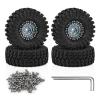 4Pack 1.3 Wheel Tires Set Aluminum Alloy Wheels and 7026mm Tires W344 Compatible with TRX4M SCX24 for 1/18 1/24 RC Crawler Car Upgrade Accessories (Titanium Color) view 1