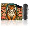 31.5" x 31.5" Mahjong Mat for Table with Carrying Bag Tiger Surrounded by Peony Flowers Ornate Style Non-Slip Noise-Reducing Game Mat for Mahjong Poker Dominoes Board Games view 1