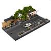 1/64 Modular Cafe Landmark Diorama with LED Street Lamps, Diecast Cars & Figure - Miniature Archicture Street Scene Display view 1
