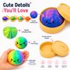 4PCS Rainbow Dumpling Squishies Toys with Food Steamer,Tie Dye Squeeze Dough Fidget Sensory Stress Balls,Stretchy Hand Desk Toys for Stress Relief Squishies Dumpling Gifts view 2