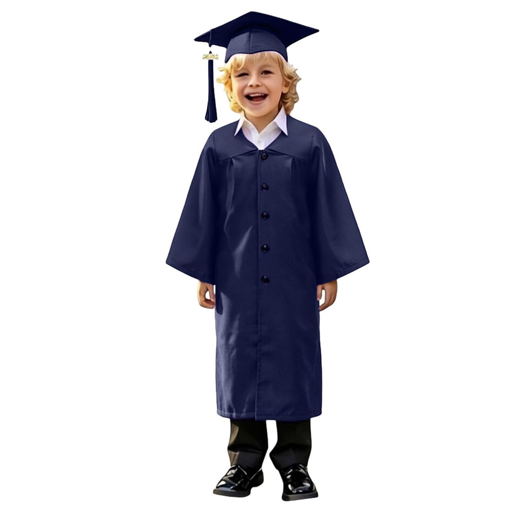 2-12T Kindergarten Graduation Cap and Gown Class of 2026 Charm Tassel Set for Preschool Kids Ceremony Party Gift 8 0-6 12-14