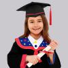 2026 Kindergarten Graduation Cap and Gown Tassel Set for Kindergarten Preschool Toddler Children Red Hot Yellow Green Navy view 2