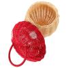 Yardwe Woven Rattan Mushroom Handbag Storage Basket, Portable Girls Candy Snack Organizer and Photography Prop, Handmade Beaded Shoulder Bag Random Color view 1