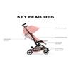 LIBELLE Ultra Lightweight Travel Stroller - Candy Pink view 4