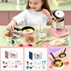 Mini Kitchen Real Cooking Sets with Electric Stove,Food Making for Beginner Cooking Educational Tool,Junior Easy Safe Tools Dishes Set (Pink) view 3