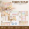 9-in-1 Indoor Playground for Toddlers, Montessori Wooden Jungle Gym Kids Climbing Indoor with Slide, Swing, Monkey Bars, Rock Wall, Rope Ladder & Net, Activity Playset for Boys Girls view 4
