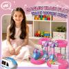 YESHIN Pink Electric Train Set Flexible Race Track for Kids, STEM Building Toy Train Track Gravity-Defying 3D Embedded Layouts & Motorized Car, Magnetic Train for 3-12 Boys Girls DIY Birthday Gift view 2