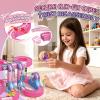 YESHIN Pink Electric Train Set Flexible Race Track for Kids, STEM Building Toy Train Track Gravity-Defying 3D Embedded Layouts & Motorized Car, Magnetic Train for 3-12 Boys Girls DIY Birthday Gift view 3