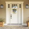 Lefangovs "Hello March" Door Hanger 11inch Round Wooden Rustic-Style Holiday Wreath Ornament for Front Doors Porches Windows Walls Home Decor view 2