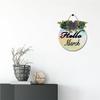 Lefangovs "Hello March" Door Hanger 11inch Round Wooden Rustic-Style Holiday Wreath Ornament for Front Doors Porches Windows Walls Home Decor view 4