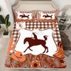 Erosebridal Brown Cowboy Sheet Set Western Twin Sheets Set for Toddler Boys,Horse Groovy Rustic Disco Boots and Hat Cap Farmhouse Fitted Sheet,Boys Western Decor for Home view 2