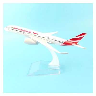 ALHROEUO Miniature Scale 1 400 for Air Mauritius A350-900 Simulation Airplane Model Metal Aircraft Gift Toys Flying Toy Game Kits