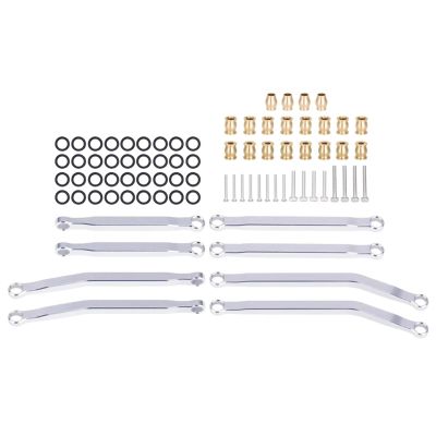 RC Car Accessories Compatible with AXIAL for Wrangler for JLU 1/30 RC Crawler Car Modification Parts Accessories Front Rear High Clearance Link Rods Set(Silver)