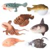 AENIMELY Anglerfish & Sunfish Figurines,7pcs Sea Ocean Marine Animal Figurines for Firay Garden, Science Educational Play, Fish Tank Decoration, Birthday Cake Topper Gifts Party Favors Toys for Kid view 1