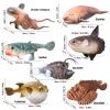 AENIMELY Anglerfish & Sunfish Figurines,7pcs Sea Ocean Marine Animal Figurines for Firay Garden, Science Educational Play, Fish Tank Decoration, Birthday Cake Topper Gifts Party Favors Toys for Kid view 2