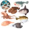 AENIMELY Anglerfish & Sunfish Figurines,7pcs Sea Ocean Marine Animal Figurines for Firay Garden, Science Educational Play, Fish Tank Decoration, Birthday Cake Topper Gifts Party Favors Toys for Kid view 3