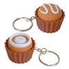 2Pcs Cute Dessert & Chocolate Shaped Fidget Keychain Clicker Toy - Portable Clicky Fidget, Anxiety Relief Sensory Toy for Adults, Portable Gift Set (Cake A) view 1