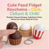 2Pcs Cute Dessert & Chocolate Shaped Fidget Keychain Clicker Toy - Portable Clicky Fidget, Anxiety Relief Sensory Toy for Adults, Portable Gift Set (Cake A) view 3