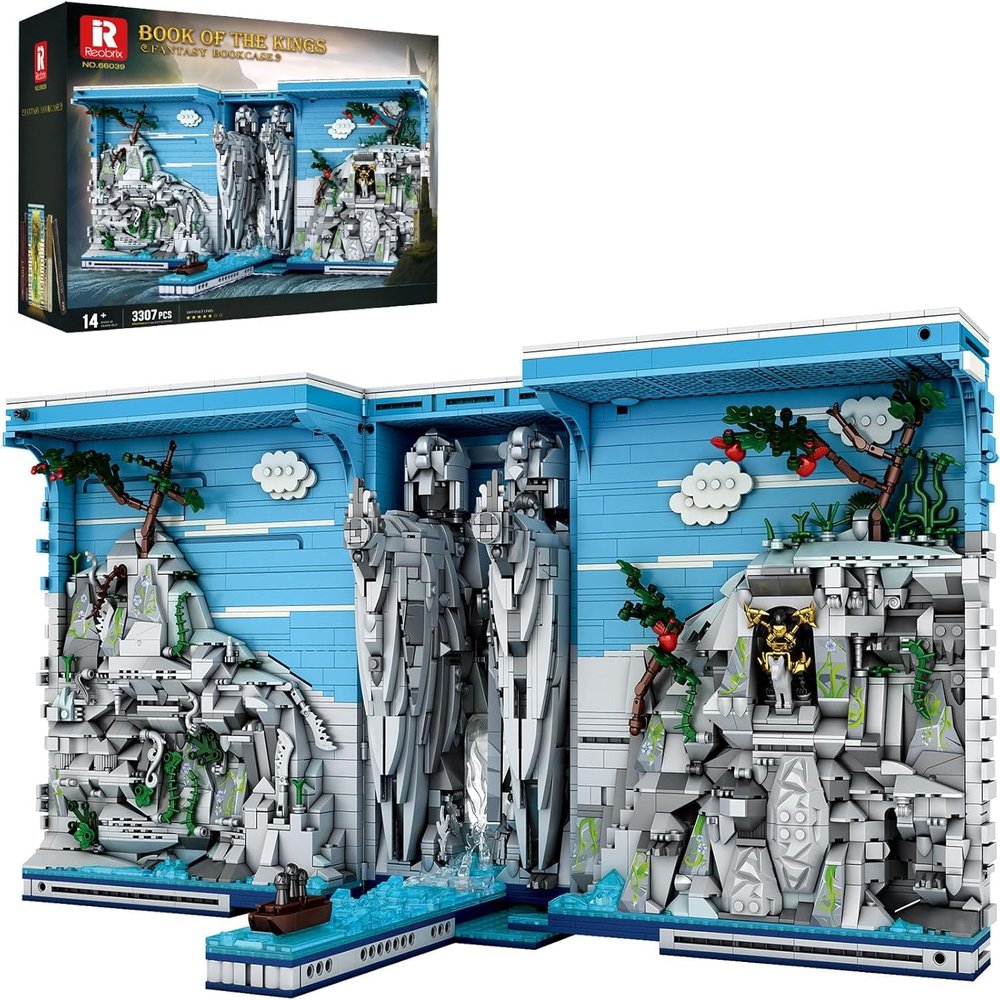 ASTEM Building Blocks Set Model 66039A - Books of THE Kings, 2977 Pieces, with LED Light, Foldable Design, Creative Theme Design